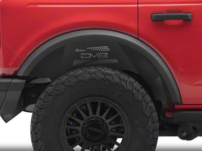 DV8 Offroad Rear Aluminum Inner Fenders; Black (21-25 Bronco, Excluding Raptor)