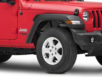 DV8 Offroad Front Aluminum Inner Fenders; Black (18-25 Jeep Wrangler JL)