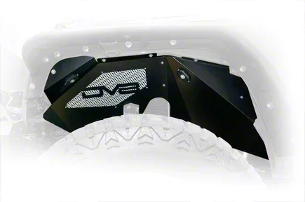 DV8 Offroad Jeep Wrangler Front Inner Fenders with LED Rock