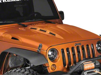 DV8 Offroad Heat Dispersion Vented Hood; Unpainted (07-18 Jeep Wrangler JK)