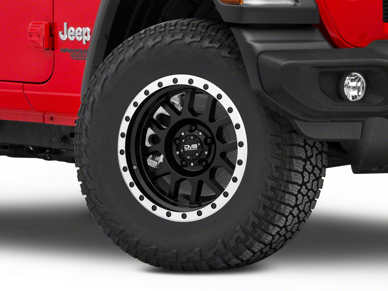 DV8 Offroad Jeep Wrangler 883 Simulated Beadlock Matte Black Wheel