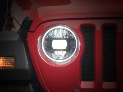 DV8 Offroad LED Headlights; Black Housing; Clear Lens (18-25 Jeep Wrangler JL)