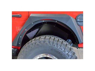DV8 Offroad Rear Aluminum Inner Fenders; Black (18-25 Jeep Wrangler JL)