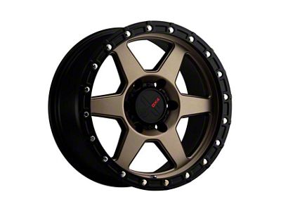 DX4 Wheels RECON Matte Bronze with Black Ring 6-Lug Wheel; 17x8.5; -6mm Offset (24-25 Tacoma)