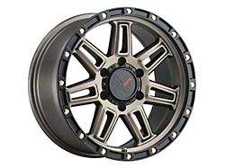 DX4 Wheels REBEL Matte Bronze with Black Ring 6-Lug Wheel; 17x8.5; 10mm Offset (16-23 Tacoma)