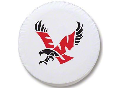 Eastern Washington University Spare Tire Cover; White (66-18 Jeep CJ5, CJ7, Wrangler YJ, TJ & JK)
