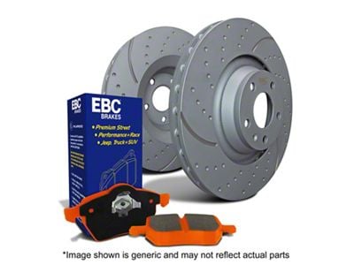EBC Brakes Stage 8 Orangestuff Brake Rotor and Pad Kit; Rear (18-25 Jeep Wrangler JL w/ 328mm Solid Rear Rotors)