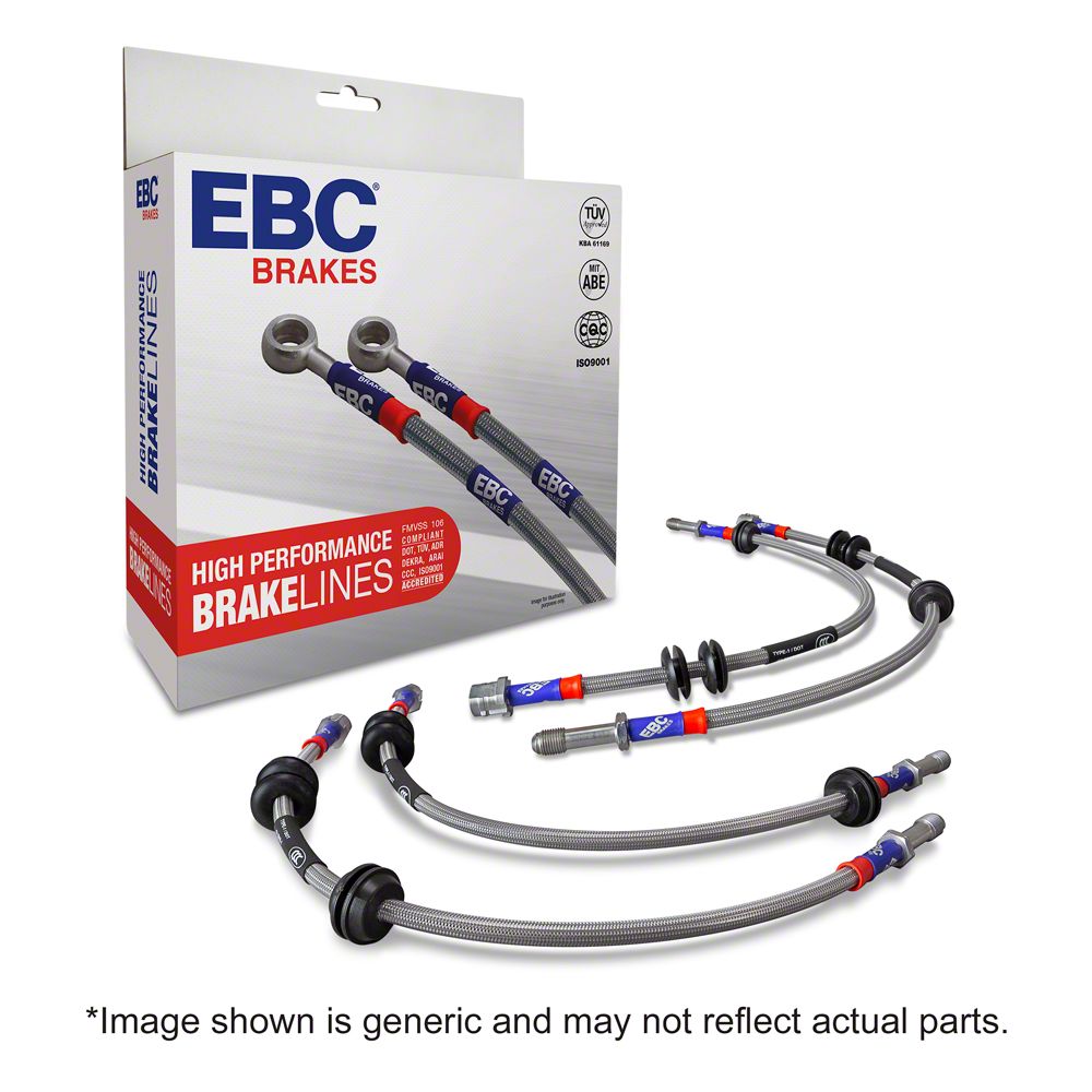 EBC Brakes Jeep Wrangler Stainless Braided Brake Lines; Front and Rear