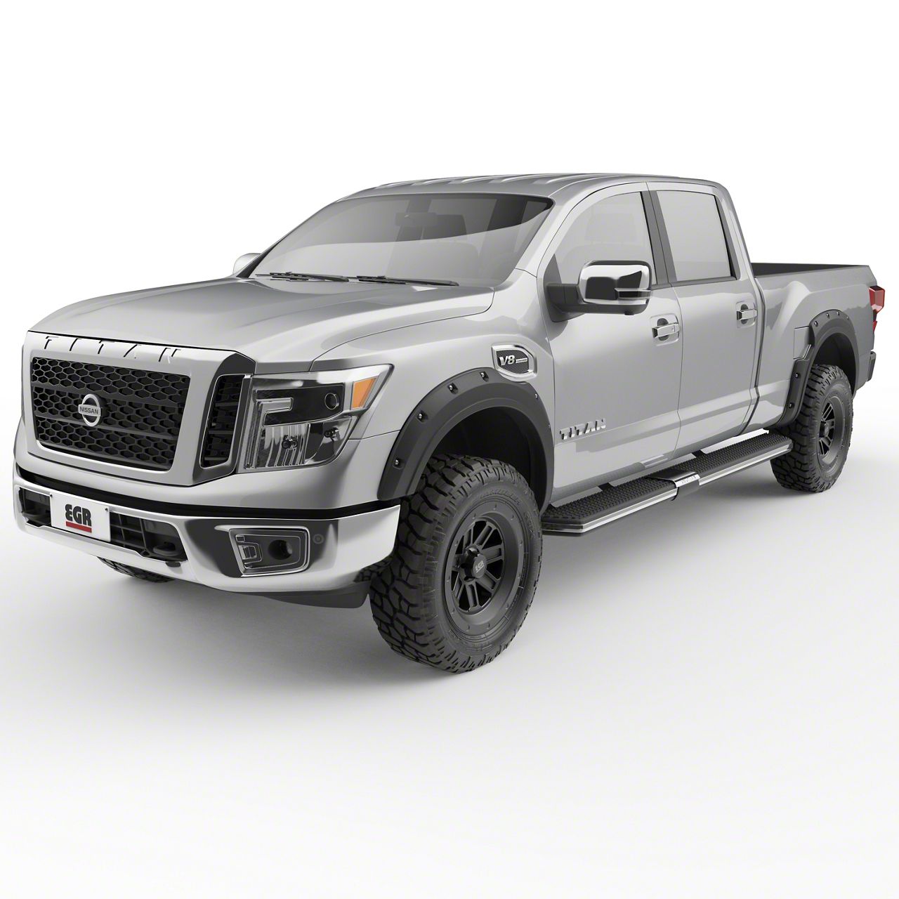 EGR Titan XD Traditional BoltOn Look Fender Flares; Matte Black 795904