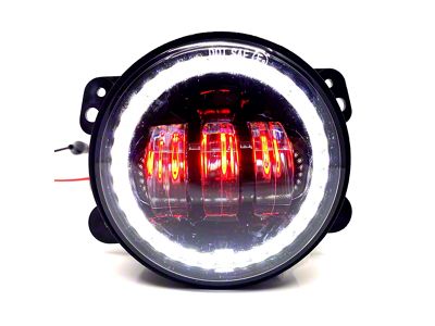 Empire Offroad LED 4-Inch LED Fog Lights with Angel Eyes and Red Accent (07-25 Jeep Wrangler JK & JL)