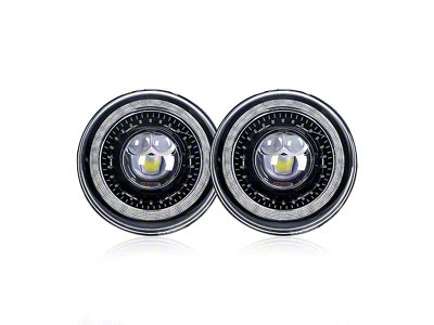 Empire Offroad LED 7-Inch Glacier Series LED Headlights; Black Housing; Clear Lens (97-18 Jeep Wrangler TJ & JK)