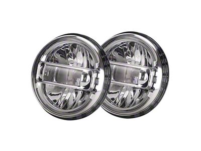 Empire Offroad LED 7-Inch Lowrider Series LED Headlights; Chrome Housing; Clear Lens (97-18 Jeep Wrangler TJ & JK)