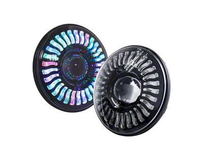 Empire Offroad LED 7-Inch Metroid Series LED Headlights with 4-Inch Fog Lights; Black Housing; Clear Lens (97-18 Jeep Wrangler TJ & JK)