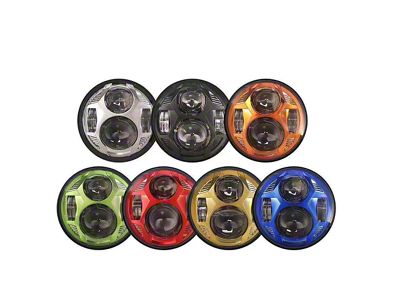 Empire Offroad LED 7-Inch Spectrum Series LED Headlights; Black Housing; Clear Lens (97-18 Jeep Wrangler TJ & JK)