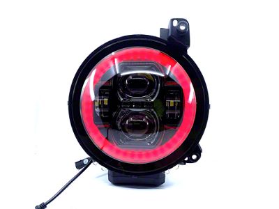 Empire Offroad LED 9-Inch Static Series RGBW LED Headlights; Black Housing; Clear Lens (18-25 Jeep Wrangler JL)