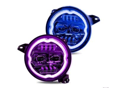 Empire Offroad LED 9-Inch Vader Series LED Headlights; Black Housing; Clear Lens (18-25 Jeep Wrangler JL)