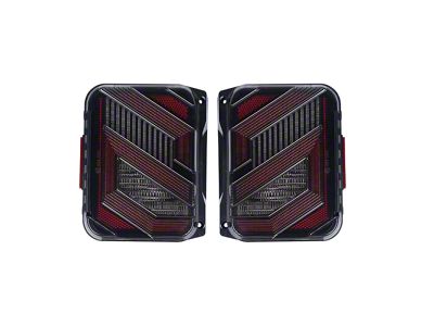 Empire Offroad LED Zues Series LED Tail Lights; Black Housing; Red Lens (07-18 Jeep Wrangler JK)
