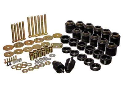 1-Inch Body Lift Kit; Black (97-06 Jeep Wrangler TJ)