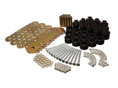 1-Inch Body Lift Kit; Black (07-18 Jeep Wrangler JK 4-Door)