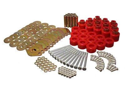 1-Inch Body Lift Kit; Red (07-18 Jeep Wrangler JK 4-Door)