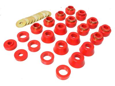Body Cab Mount Set; Red (87-95 Jeep Wrangler YJ)