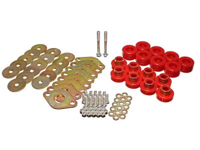 Body Cab Mount Set; Red (07-18 Jeep Wrangler JK 2-Door)