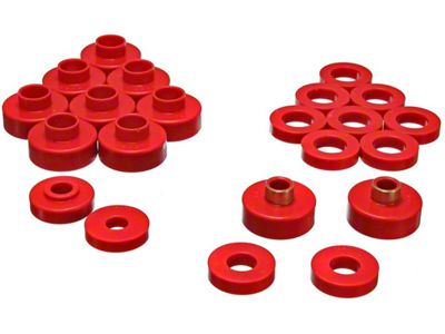Body Mount Bushings; Red (76-79 Jeep CJ5 & CJ7)