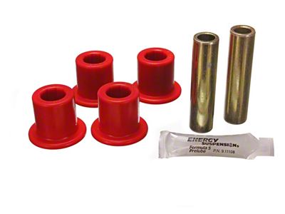 Front or Rear Frame Shackle Bushings for Aftermarket Shackles; Red (87-95 Jeep Wrangler YJ)