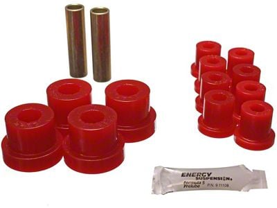Front Leaf Spring Bushings for Aftermarket Shackles; Red (76-86 Jeep CJ5 & CJ7)