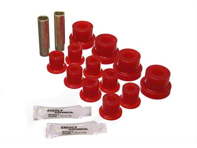 Front Leaf Spring Bushings; Red (76-86 Jeep CJ5 & CJ7)