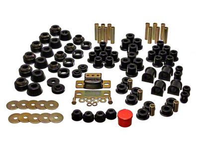Hyper-Flex System Complete Bushing Kit; Black (87-95 Jeep Wrangler YJ)