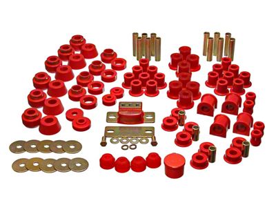 Hyper-Flex System Complete Bushing Kit; Red (87-95 Jeep Wrangler YJ)