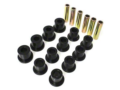 Front or Rear Leaf Spring Bushings for Aftermarket Shackles; Black (87-95 Jeep Wrangler YJ)