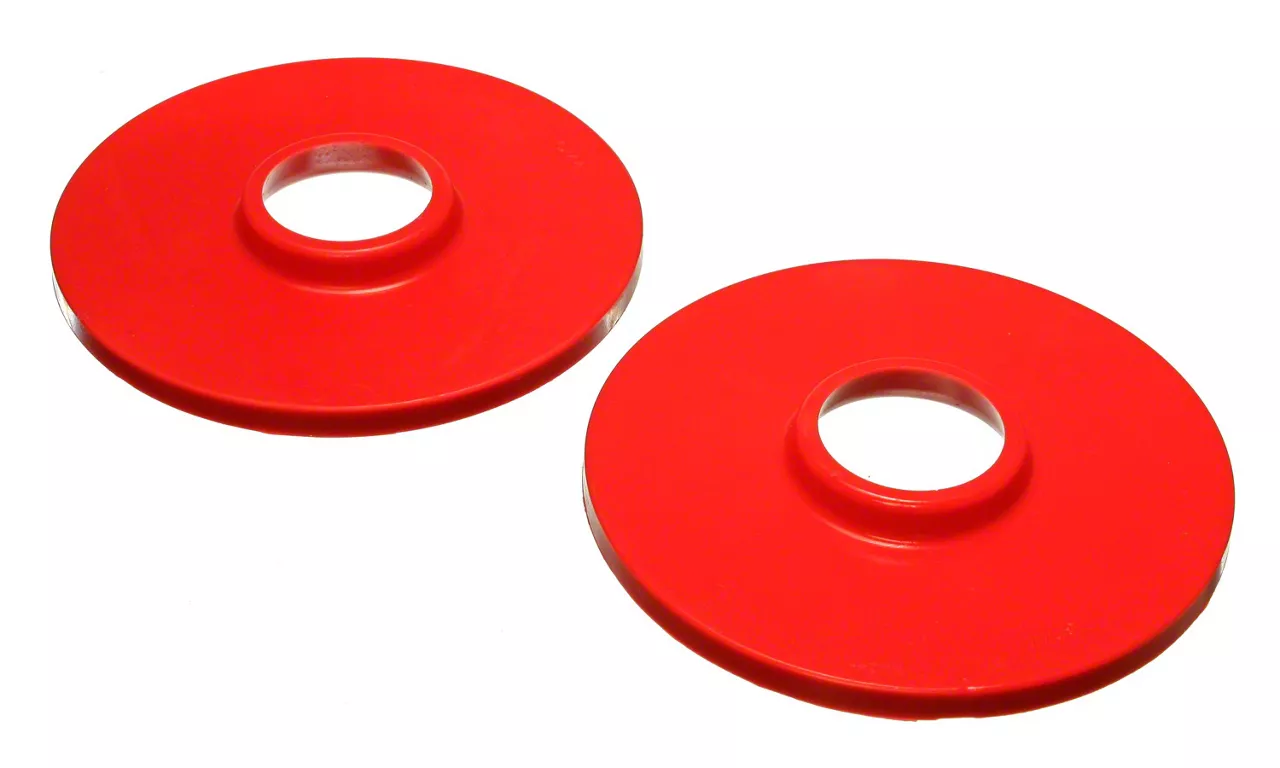 Jeep Wrangler Rear Coil Spring Isolators; Red (8706 Jeep Wrangler YJ & TJ)
