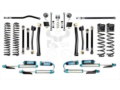 EVO Manufacturing 2.50-Inch Enforcer Stage 4 Suspension Lift Kit with King 2.5 Compression Adjuster Shocks, Front and Rear Track Bars (20-25 3.6L Jeep Gladiator JT)