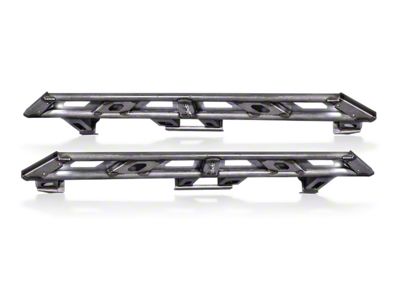EVO Manufacturing Weld-On Rock Sliders with Slider Step Plates and Rock Lights; Bare Steel (20-25 Jeep Gladiator JT)