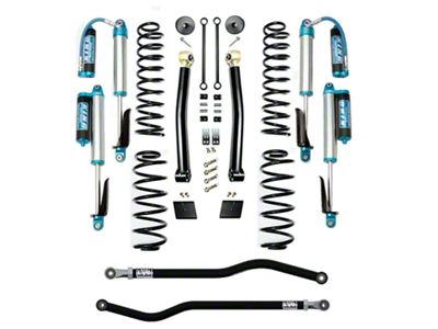 EVO Manufacturing 2.50-Inch Enforcer Stage 2 Suspension Lift Kit with King 2.5 Compression Adjuster Shocks, Front and Rear Track Bars (18-25 2.0L or 3.6L Jeep Wrangler JL, Excluding 4xe)