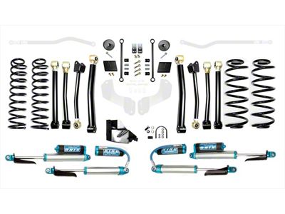 EVO Manufacturing 4.50-Inch Enforcer Stage 4 Suspension Lift Kit with King 2.5 Compression Adjuster Shocks (18-25 2.0L or 3.6L Jeep Wrangler JL, Excluding 4xe)