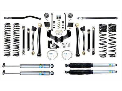 EVO Manufacturing 4.50-Inch Enforcer Stage 4 Overland Suspension Lift Kit with Bilstein Shocks, Front and Rear Track Bars (20-25 3.6L Jeep Gladiator JT, Excluding Mojave)