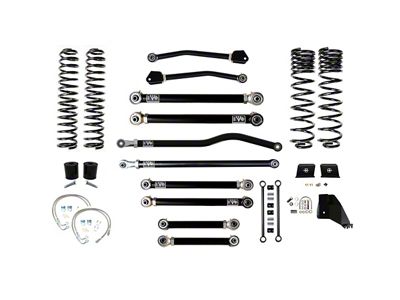 EVO Manufacturing 4.50-Inch Heavy Duty Enforcer Stage 4 Suspension Lift Kit with Front and Rear Track Bars (20-25 3.6L Jeep Gladiator JT)