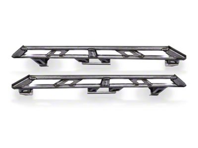 EVO Manufacturing Bolt-On Rock Sliders with Rock Lights; Bare Steel (20-25 Jeep Gladiator JT)