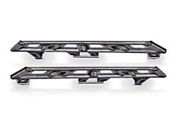 EVO Manufacturing Bolt-On Rock Sliders with Slider Step Plates; Bare Steel (20-25 Jeep Gladiator JT)