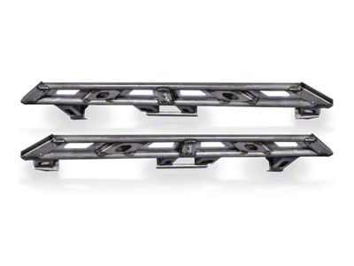 EVO Manufacturing Bolt-On Rock Sliders with Slider Step Plates; Bare Steel (20-25 Jeep Gladiator JT)
