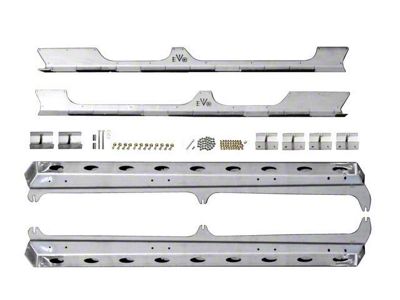EVO Manufacturing Bomber Rockers with Rockskins; Bare Steel (20-25 Jeep Gladiator JT)