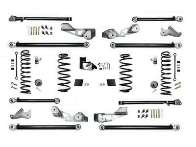 EVO Manufacturing 4.50-Inch High Clearance Long Arm Suspension Lift Kit (18-25 2.0L or 3.6L Jeep Wrangler JL 4-Door, Excluding 4xe)
