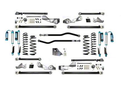 EVO Manufacturing 4.50-Inch High Clearance Long Arm Suspension Lift Kit with King 2.5 Shocks, Front and Rear Track Bars (18-25 2.0L or 3.6L Jeep Wrangler JL 4-Door, Excluding 4xe)