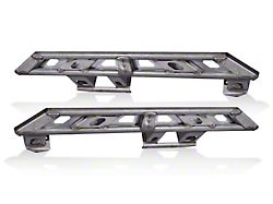 EVO Manufacturing Bolt-On Rock Sliders with Slider Step Plate; Bare Steel (18-25 Jeep Wrangler JL 4-Door)