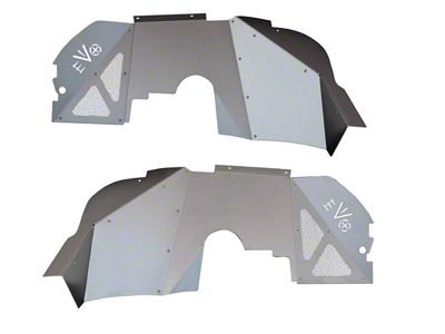EVO Manufacturing Front Vented Inner Fenders for Coil Springs; Bare Aluminum (18-25 Jeep Wrangler JL, Excluding EcoDiesel)