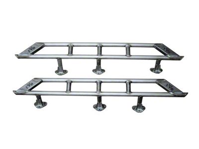 EVO Manufacturing High Angle Rock Sliders; Bare Metal (07-18 Jeep Wrangler JK 4-Door)