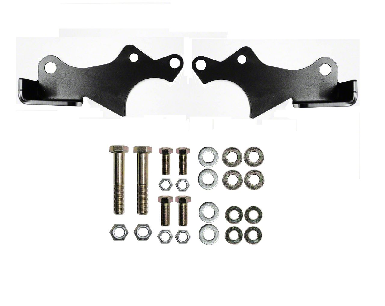 EVO Manufacturing Jeep Wrangler ProTek Front Shock Relocation Brackets; Black EVO3027B (1824